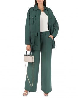 Зеленые брюки клеш Parosh Зеленый, арт. D231205 022 VERDE BOTTIGLIA | Фото 2