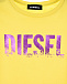 Желтая футболка с розовым логотипом Diesel | Фото 3