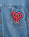 Куртка джинсовая укороченная с логотипом, голубая Philosophy di Lorenzo Serafini Kids | Фото 3