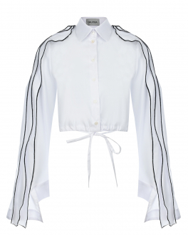 Укороченная белая рубашка с рюшами Balossa Белый, арт. BA494 WHITE | Фото 1