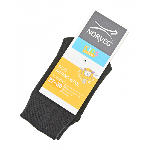 Черные шерстяные термоноски серии Soft Merino Wool Norveg | Фото 1